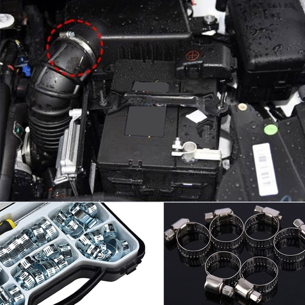 Adjustable Carbon Steel Worm Gear Hose Clamps Assortment Kit Fuel Line Clamp For Water Pipe Plumbing Hose Clamp Kit