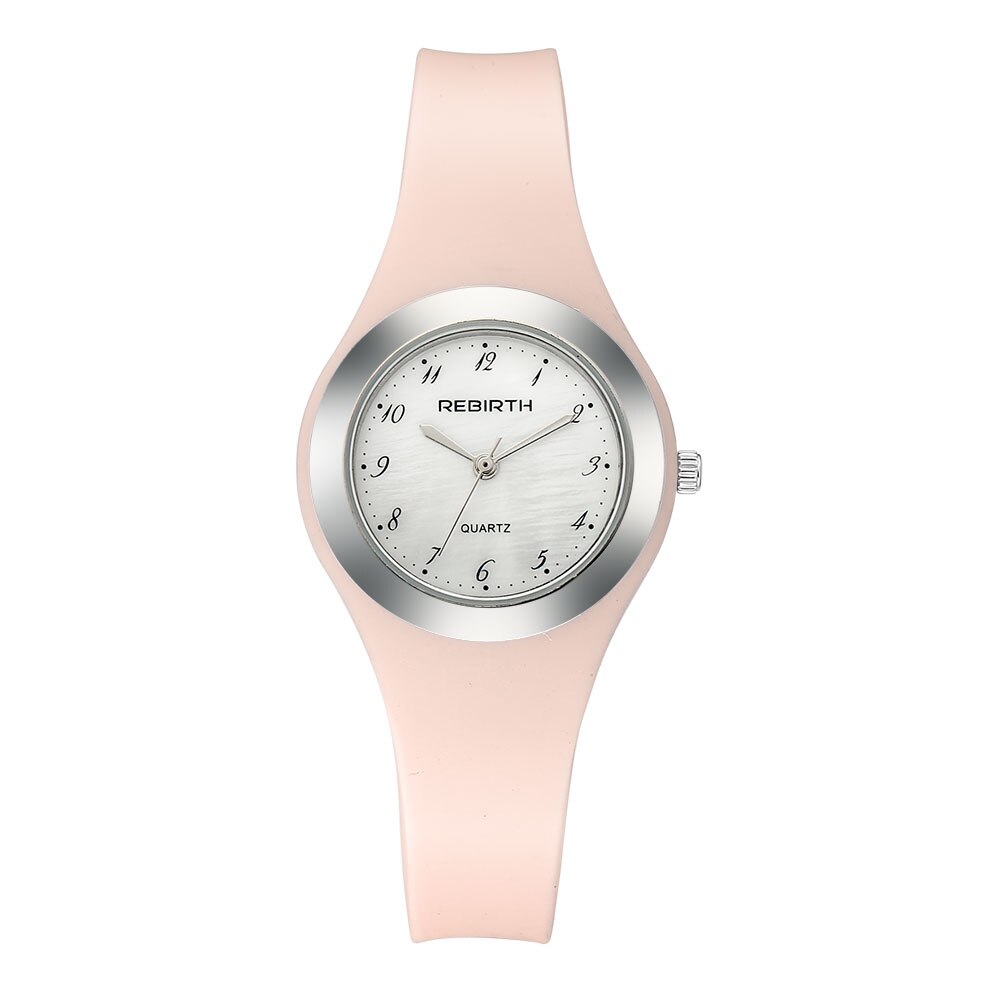 Reborn-montre-bracelet à Quartz pour femmes, bracelet en Silicone, de supérieure, montre pour femme: Rose