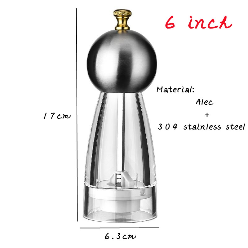 5/6/8 tums manuell pepparkvarn akryl keramisk kärna peppar havssaltkvarn multifunktionell spannmålskvarnar kryddkvarnar prylar: Plommon