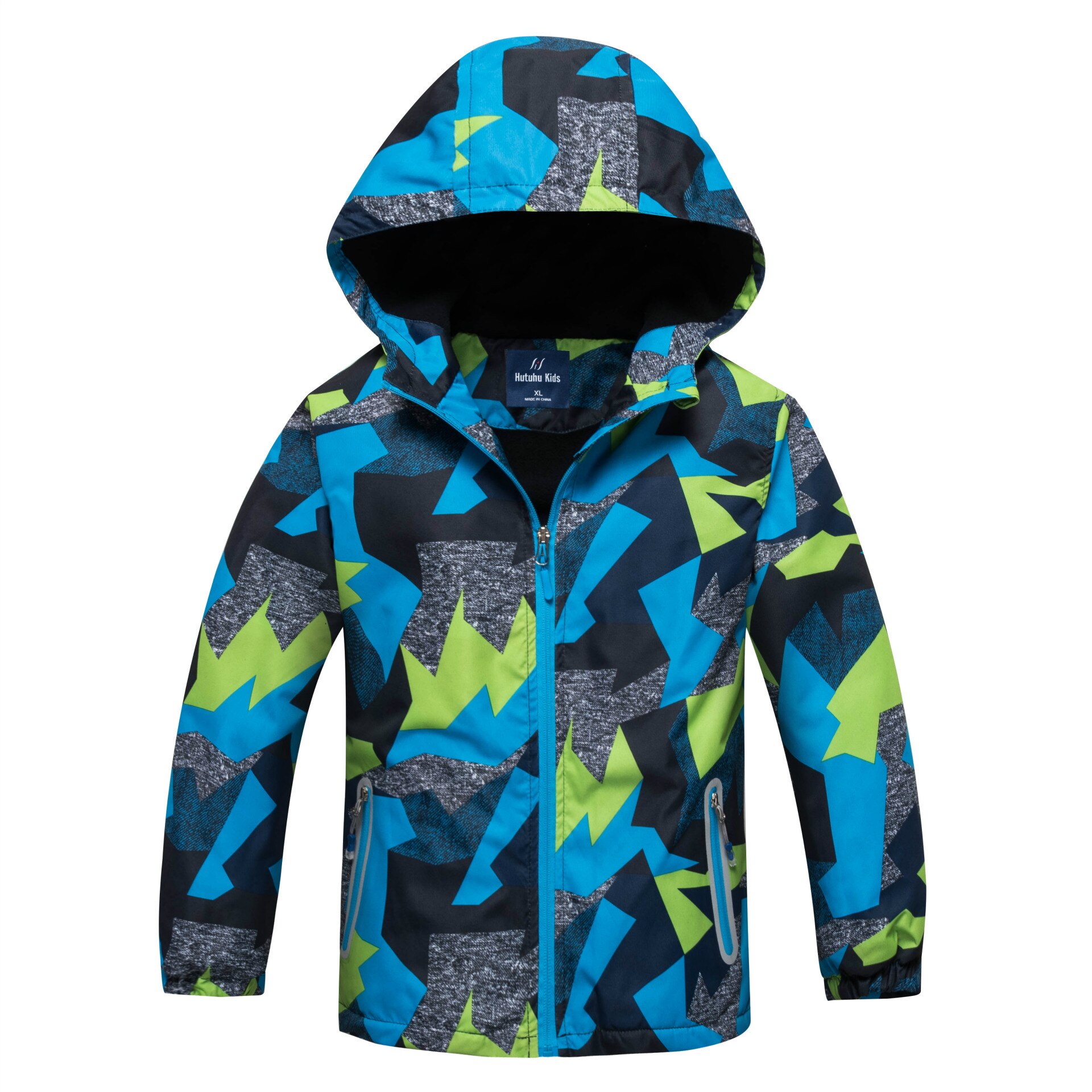 Abrigo de camuflaje para niños con gabardina impermeable a prueba de viento de felpa abrigo superior para niños: 4T