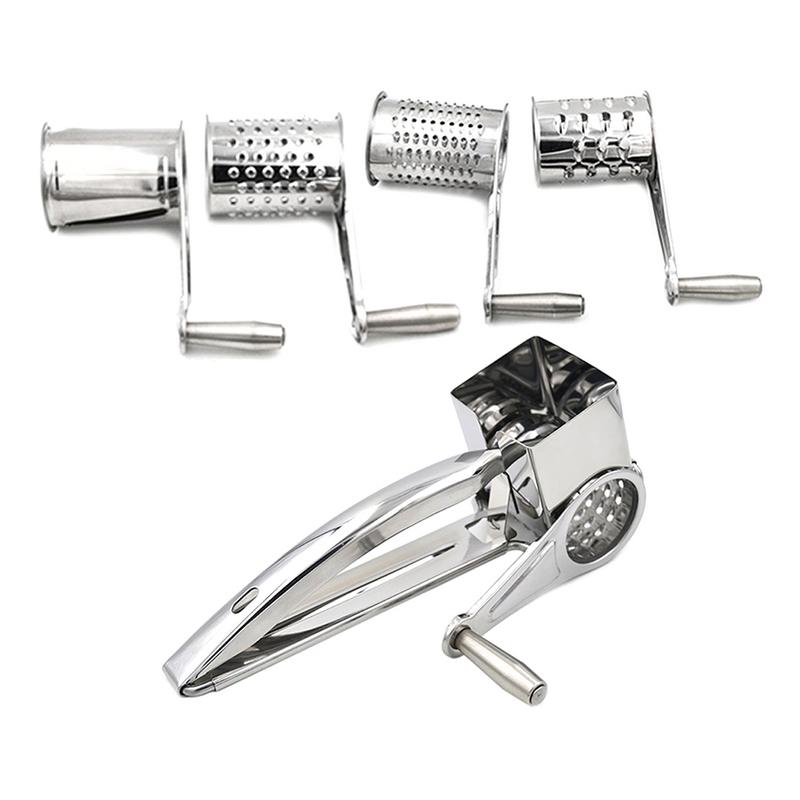 4 Blades/Set Rotary Garlic Press Chocolate Butter Cheese Grater Stainless Steel Cheese Slicer Shredder Kitchen Butter Cutter