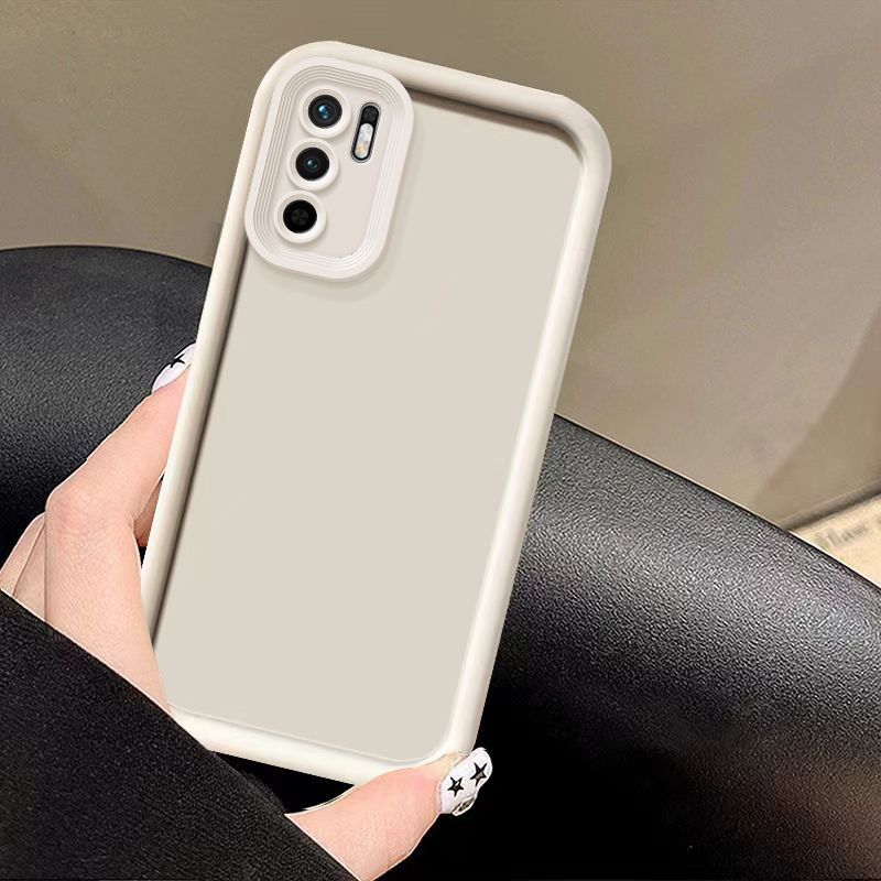 Funda de teléfono para Xiaomi Poco M3 Pro 5G Redmi Note 10 5G Redmi Note 10T, protección de cámara anticaída, cubierta suave: Lona / BLANCO