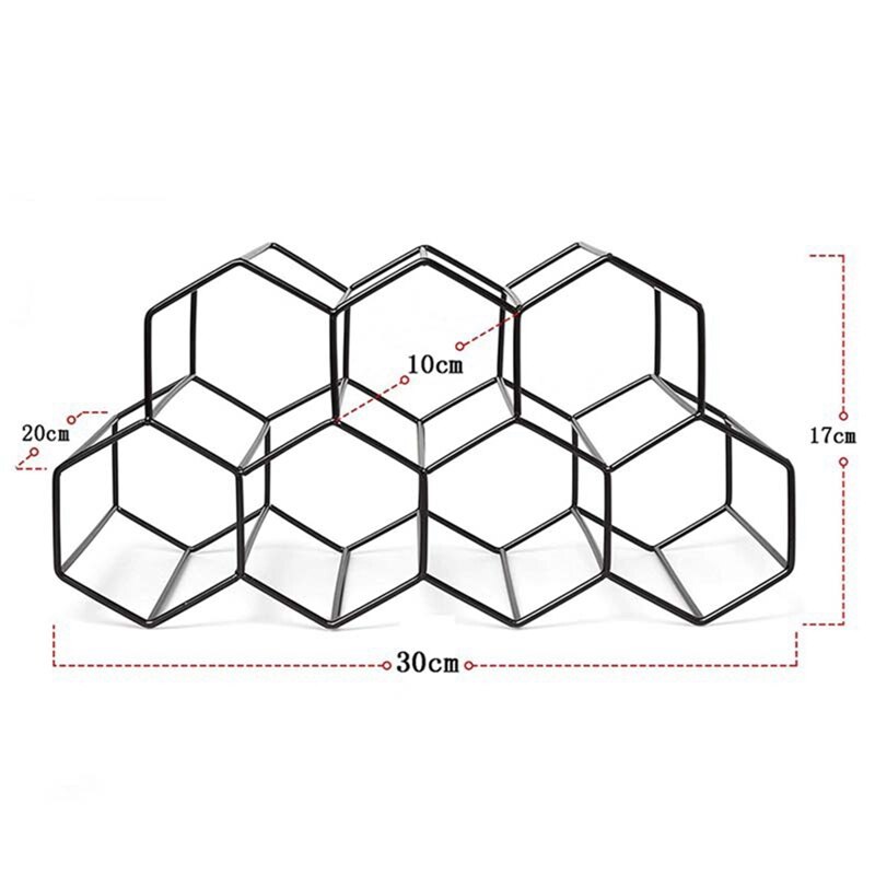 Hexagon Wijnrekken Modern Fles Kast Stand Houders Houten Plank Organisator Opslag Voor Retro Vitrinekast