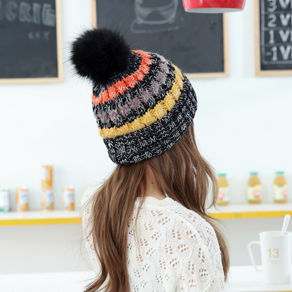 Vrouwen Winter Hoed Thermische Winddicht Hoed Tricot Gevoerd Beanie Hoeden Winter Hoed