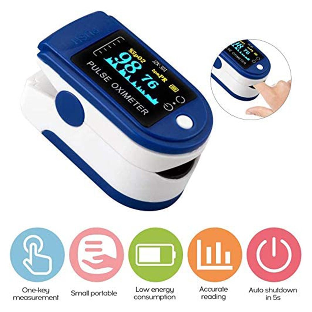 Vingertop Pulsoximeter Blood Oxygen Monitor Voor Hartslag Metingen Verzadiging Meter Vinger Hartslagmeter Gezondheidszorg