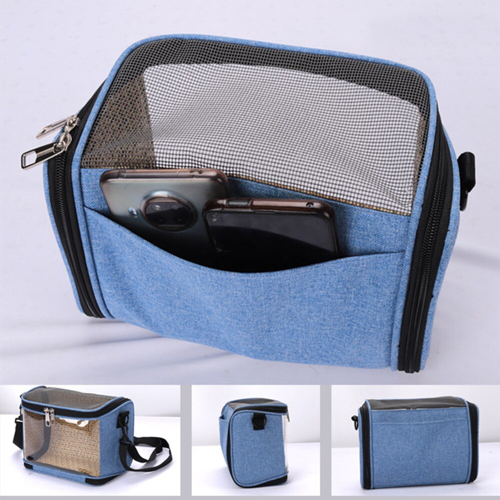 Portable Bird Cage Parrot Carrier Lightweight Breathable Travel Bag for Hamster Squirrel Sugar Gliders Transport Pet Accessorie