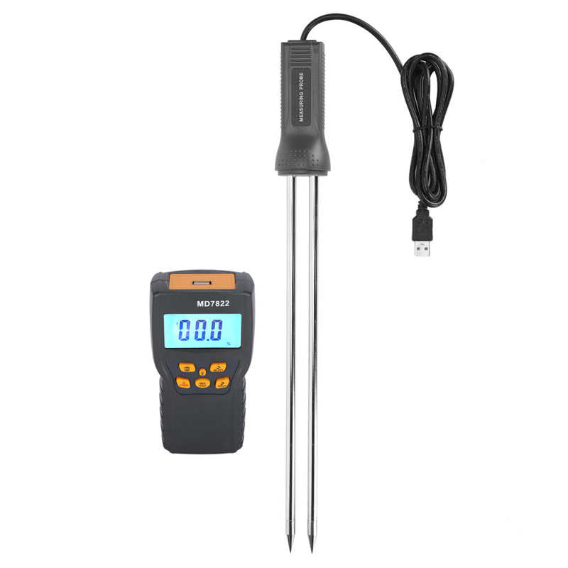 Moisture Meter with Long Probe Digital Grain Wheat Rice Corn Moisture Measurement Tool Grain Moisture Meter