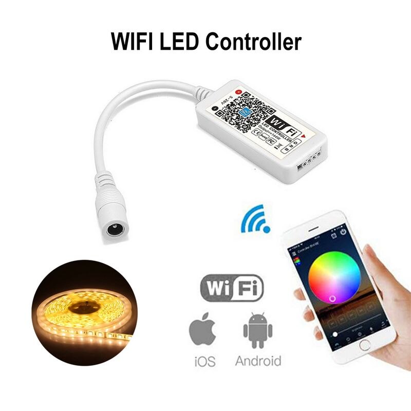 Controlador LED RGB mágico para hogar, con WIFI y Bluetooth, regulador RGBW DC5V 12V 24V IR RF, controlador LED para 3528 5050 WS2811 WS2812B Pixel tira LED