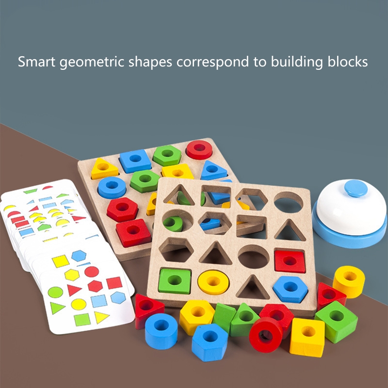 Matching Shape Multifunctional Table Games Best Matching Color Cute Wooden Block Early Education Game