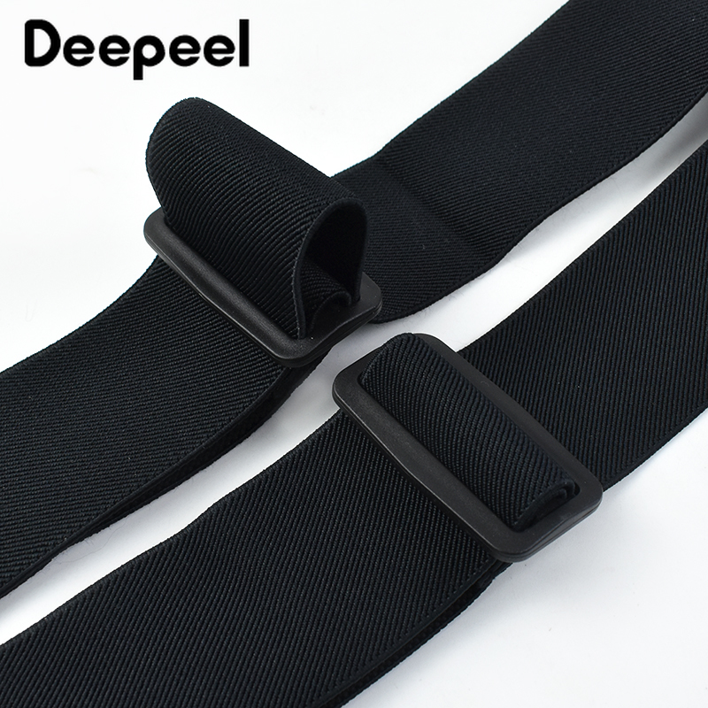 Deepeel 5*120cm herrhängslen för vuxna, 4 klämmor, krokspänne, breda stretchremmar, manliga jockstrap-hängslen, mäns kjol, jeanstillbehör
