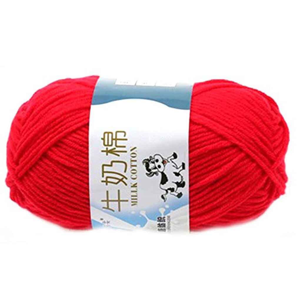 7 Shares Multi Color Cotton Silk Knitting Yarn Soft Warm Baby Yarn For Hand Knitting Thread Supplies: Big red
