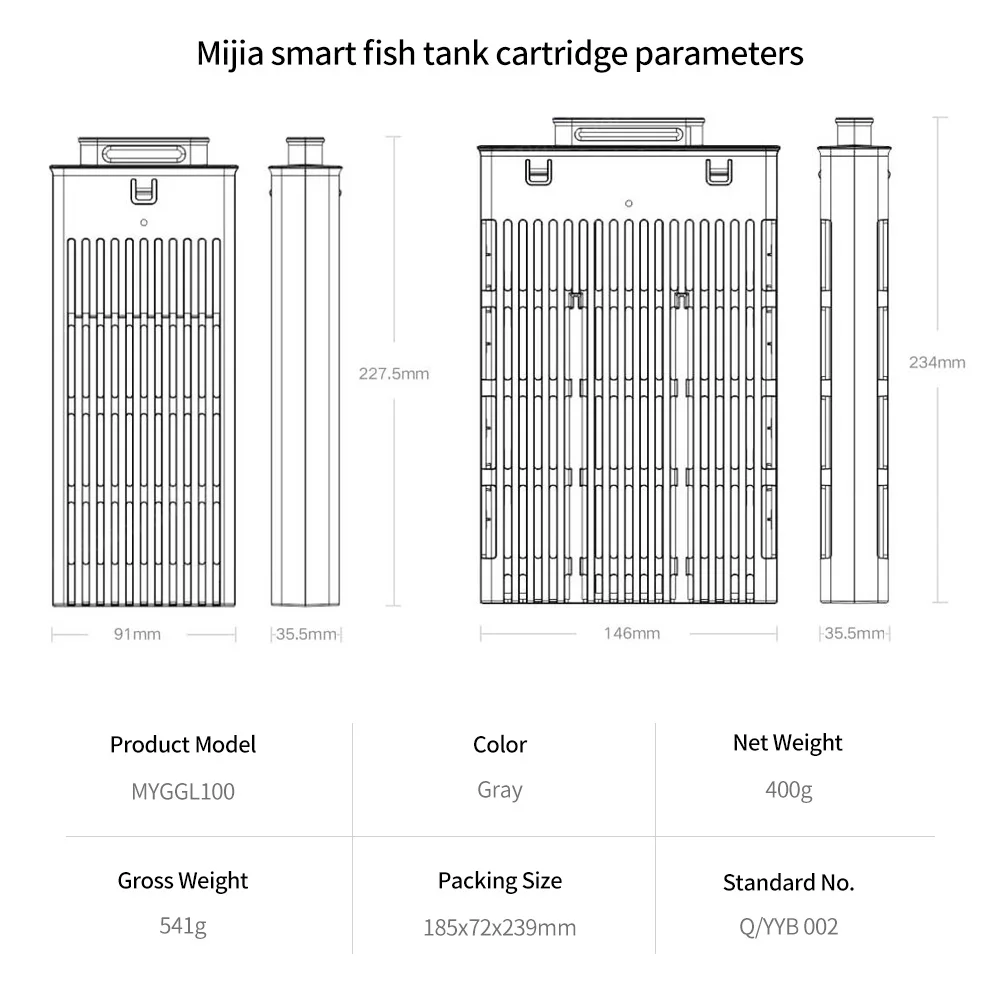 Xiaomi Mijia-Juego de cartuchos de filtro para pecera, filtración bioquímica física para acuario, varilla calefactora de 50W, temperatura constante inteligente