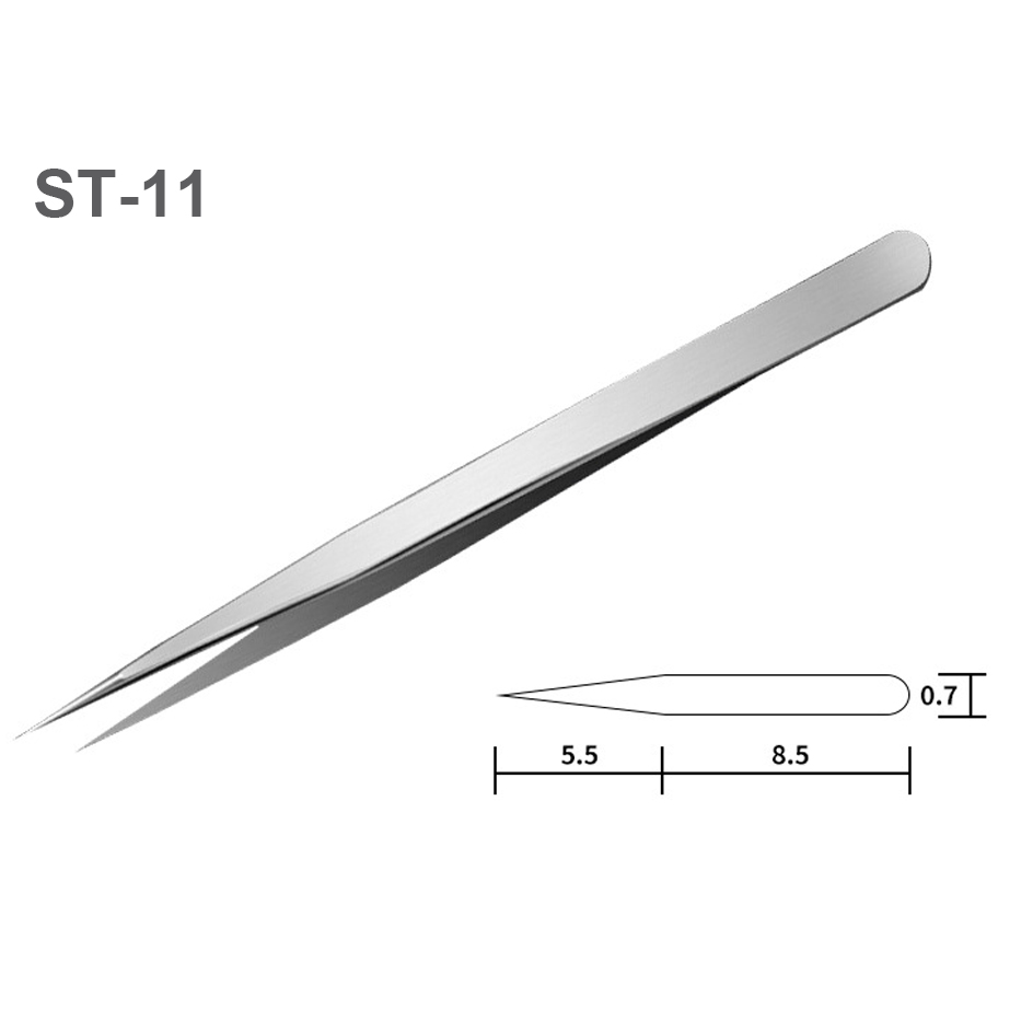 1pc Watch repair tool stainless steel straight curved tweezer watchmaker detail repair tools for mechanical quartz: Pink