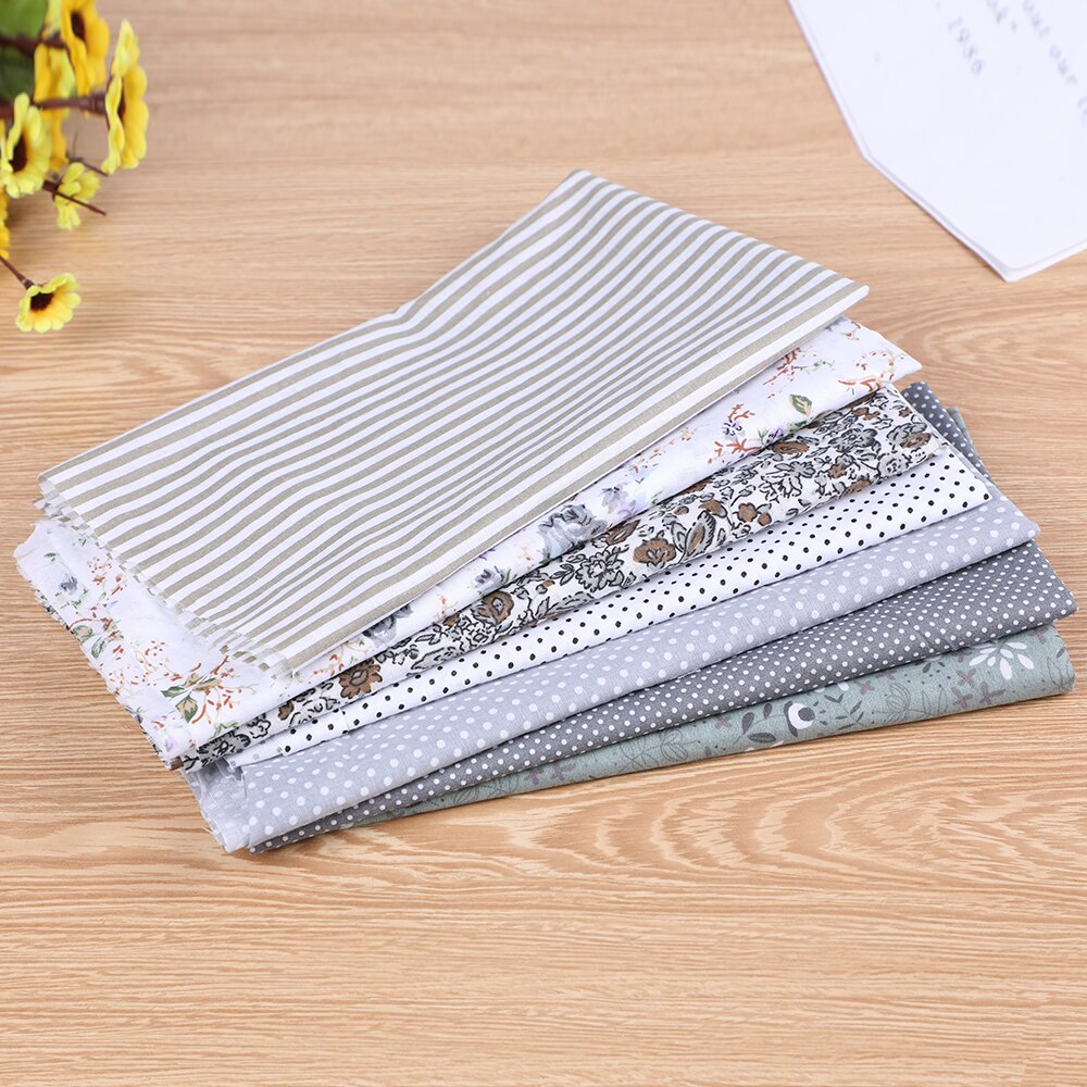7Stck 50X50cm Baumwolle Stoff Quadrate Bündel Patchwork Vor-schneiden Decke Quadrate Für DIY Handarbeit Patchwork tuch Tasche Hand Fetzen: 7Stck grau 50x50cm