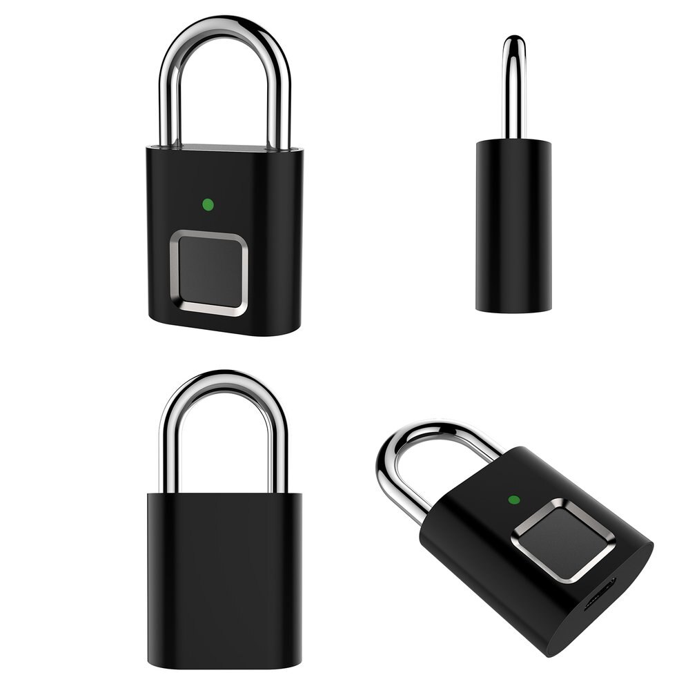 Beveiliging Deurslot Smart Keyless Usb Oplaadbare Vingerafdruk Hangslot Voor Locker Intelligente Home Zinklegering Leshp