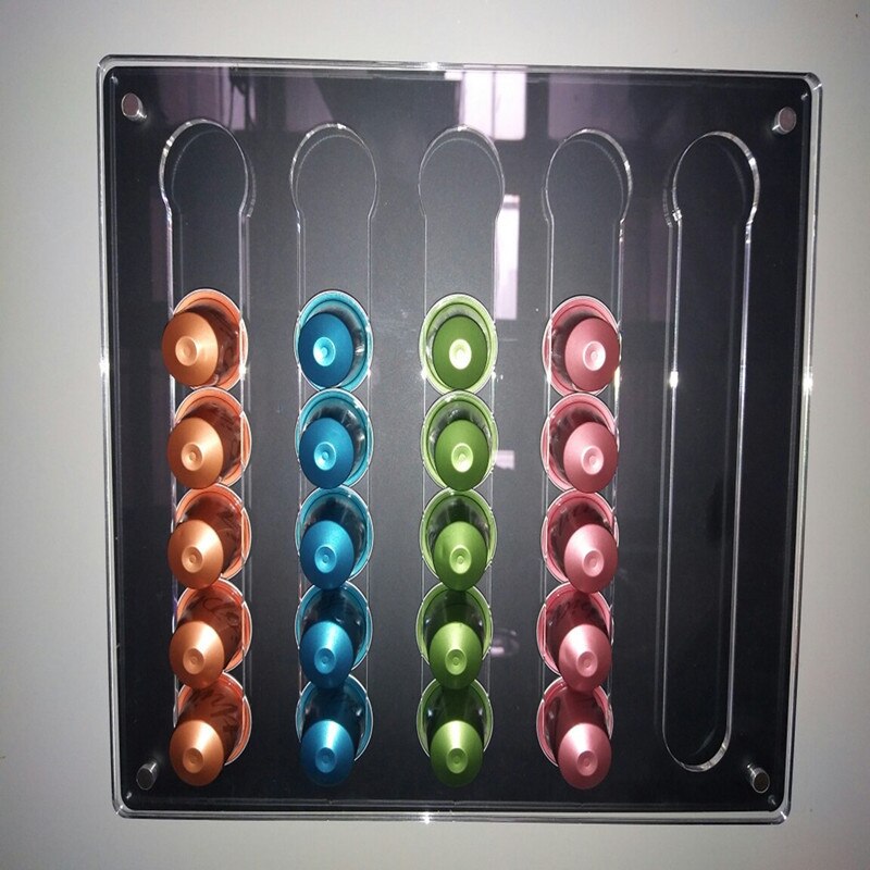 Koffie Capsule Houder Wandmontage Transparant Acryl Koffie Apparaat Kan Spelen 35 Koffie Capsules Opslag Display Distributie