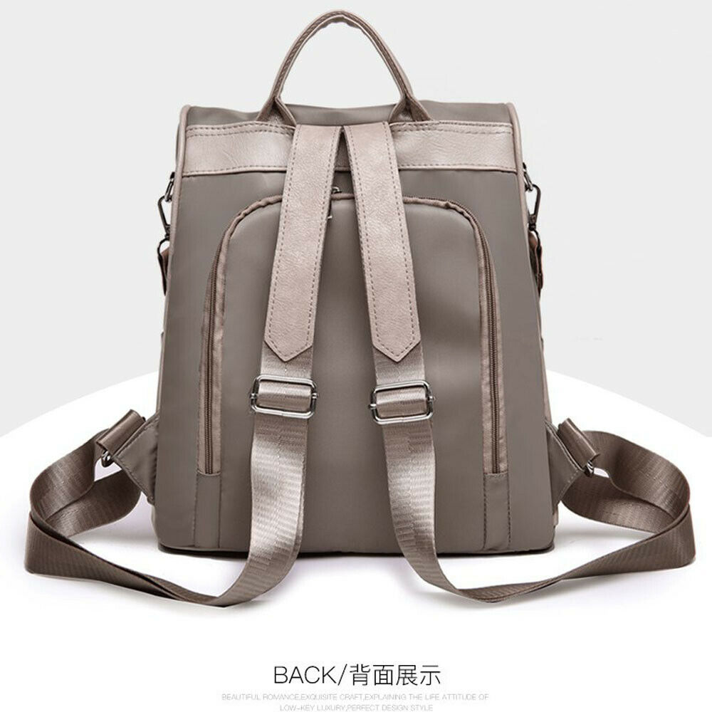 Female anti-theft backpack solid multi-function large capacity school bag shoulder bag