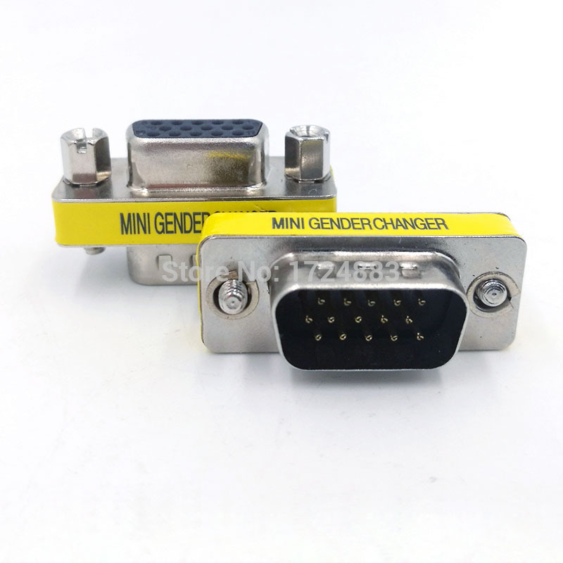 DB9/DB15 MINI Gender Changer adapter RS232 Com D-Sub to Male Female VGA plug connector 9 15pin