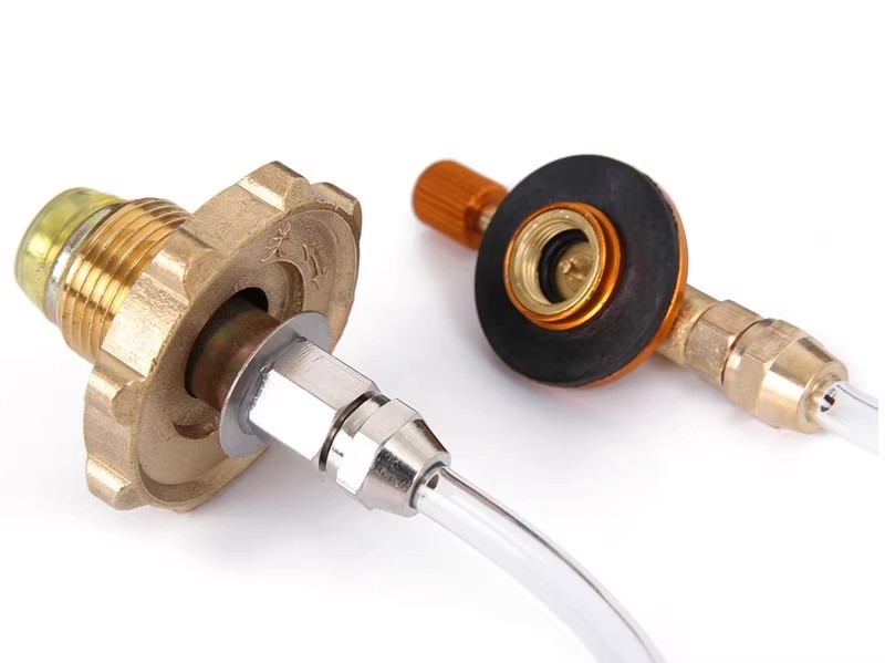 Adaptador de llenado de cilindro para exteriores asiático, estufa de Gas para acampar, adaptador de recarga de Gas, accesorios de conector de horno de tanque de Gas