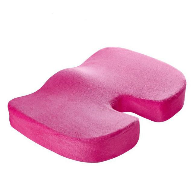 Reise pustende setepute coccyx ortopedisk minneskum sete massasjestol pute pute bil gel svamp u-formet setepute: Fløyel rød