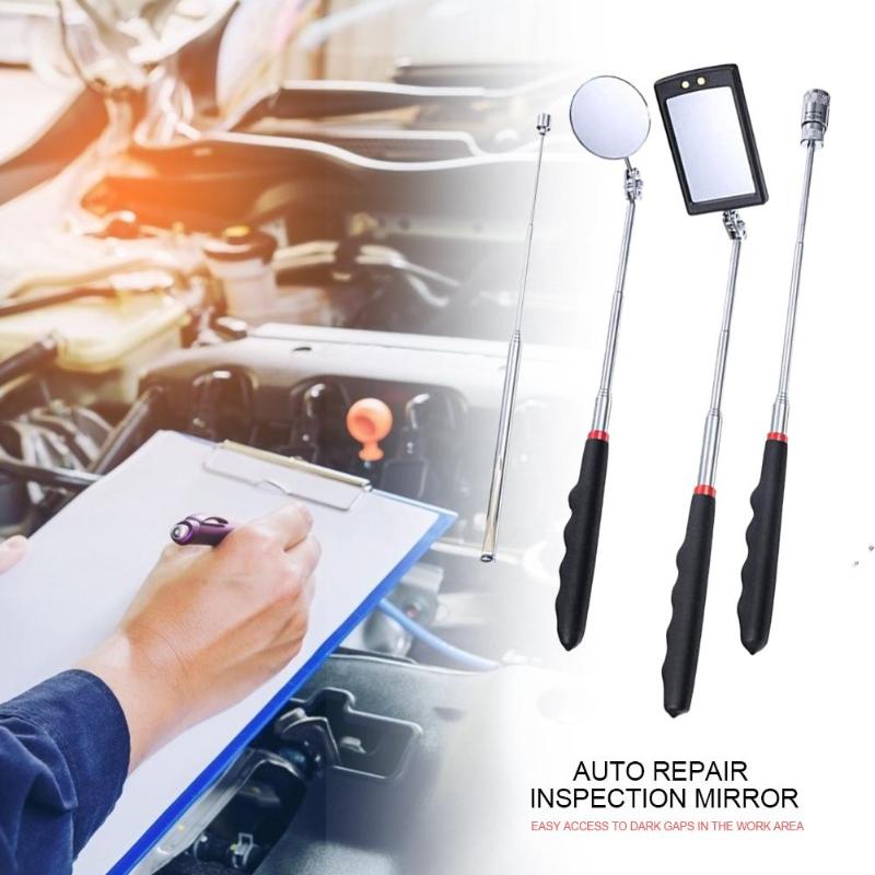 4pcs/lot Magnet Attractor Inspection Mirror Kit for Car Mechanical Repair Tools Adjustable Rotating Telescopic Car Inspect Tools