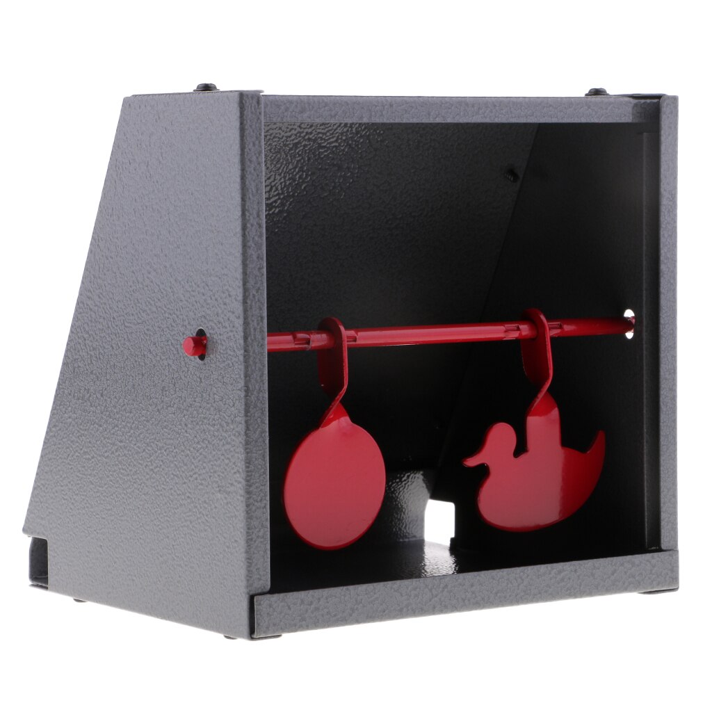 Spinning Resetting Metal Target with Pellet Trap Catcher for Outdoor Shooting Training for Practice Catcher: Black Red