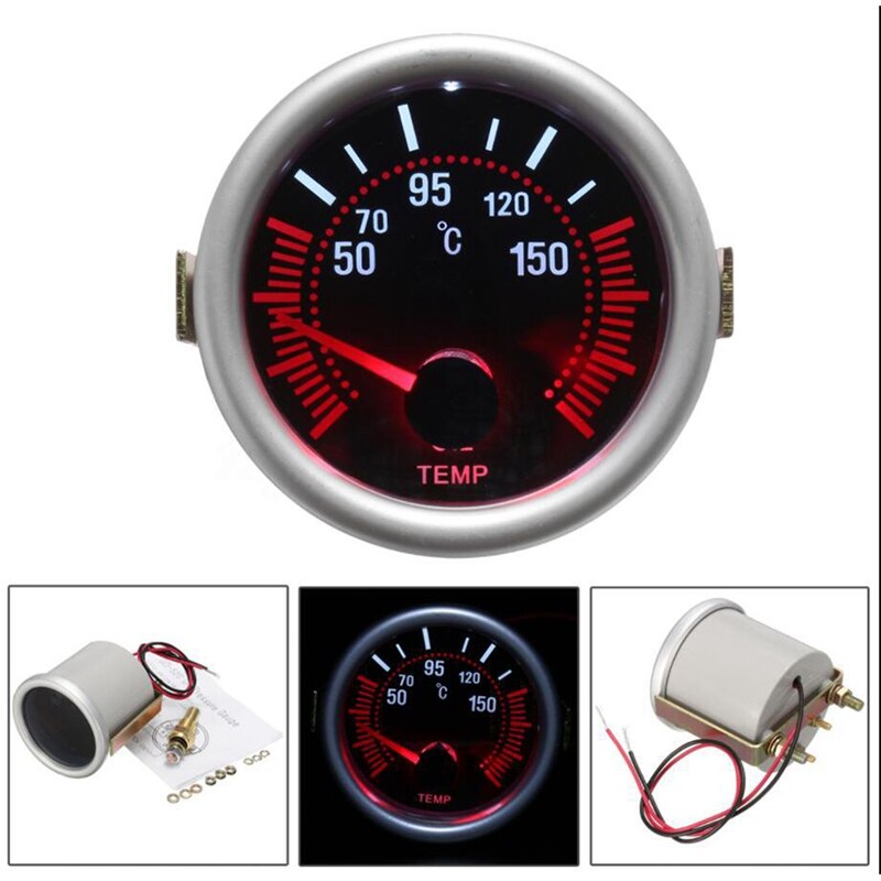 Water Temp Gauge Colors LCD Display Meter Racing Gauges 52mm 2 Inch with Sensor De Temperatura Auto Instrument Gauges: Default Title