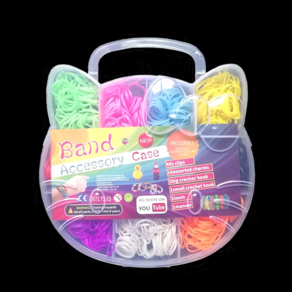 600pcs Boxed Loom Bands Make Woven Bracelets Girl Elastic Hair Rubber Bands DIY Bracelets Children Toy Braided Artcraft