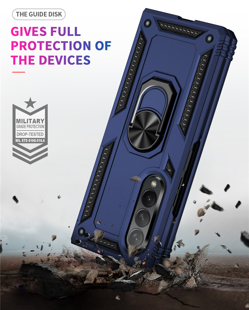 Per Samsung Galaxy Z Fold 3 custodia armatura antiurto supporto per anello magnetico supporto per staffa Cover posteriore per Galaxy Z Fold 3 5G custodie