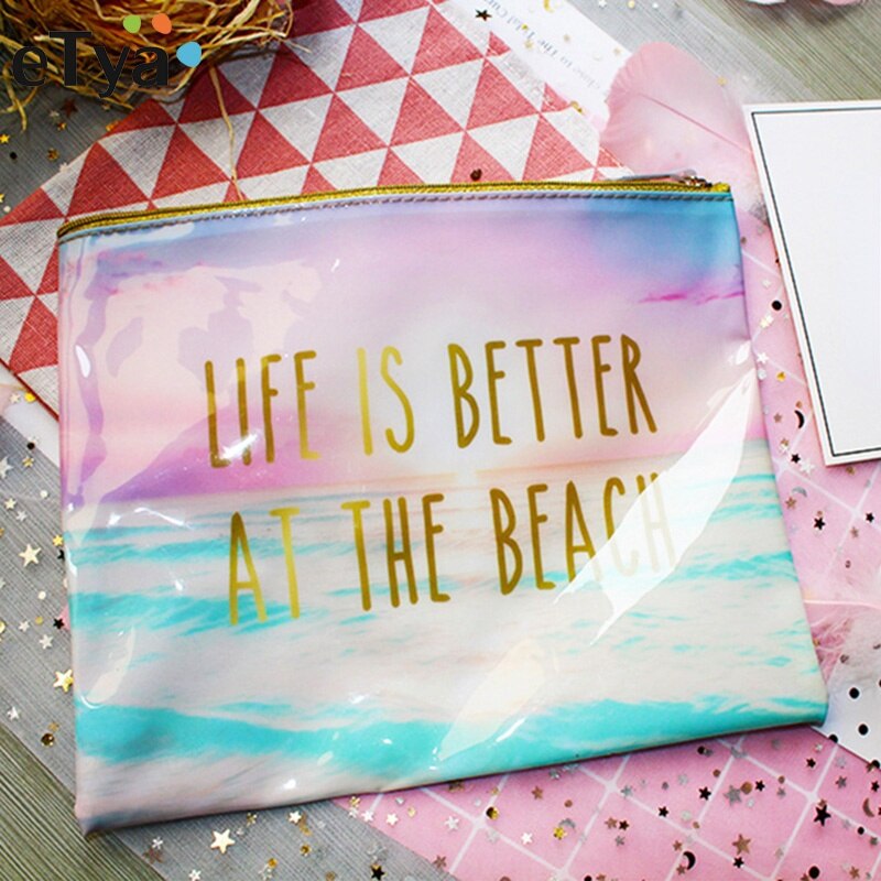 Fashion New Cosmetic Bag custodia per trucco PVC donna articoli da toeletta da bagno impermeabili lavaggio Beauty Case Organizer da viaggio borse da spiaggia