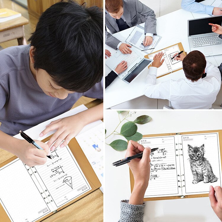Smart Erasable Notebook Leather Paper Reusable Wirebound Notebook Cloud Storage Flash Storage Lined With Pen