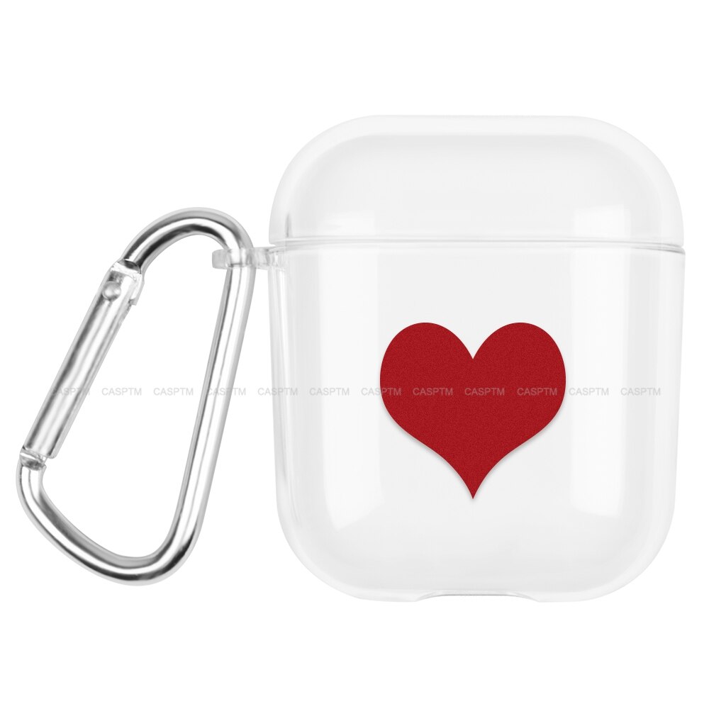 Transparent Earphone Case For Apple AirPods 2 1 Cute Lovely Heart Cartoon Hard PC Cover Bag For Airpods 2 1 Coque Fundas Cases: 09