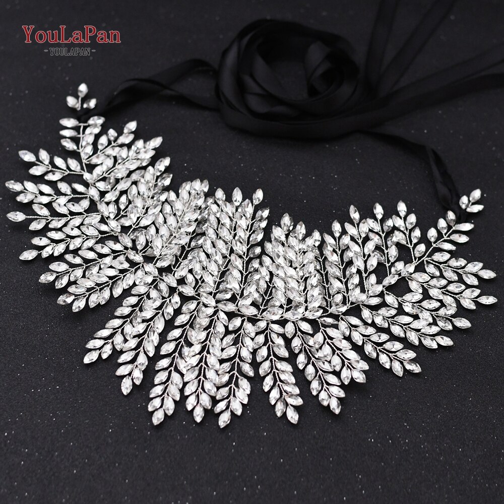 Youlapan  sh238- s bröllop sten bälten för kvinna damer bälte för klänning glitter bälte rhinestone bälte skärmar kvinnors juvel bälte: Svart
