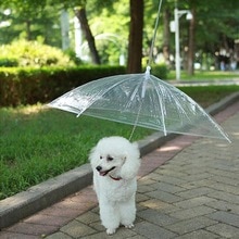 Duurzaam Waterdicht Transparante Pet Hond Paraplu 75 cm/29.5 inch Met Leiband voor Voor Binnen 60cm Kleine Honden