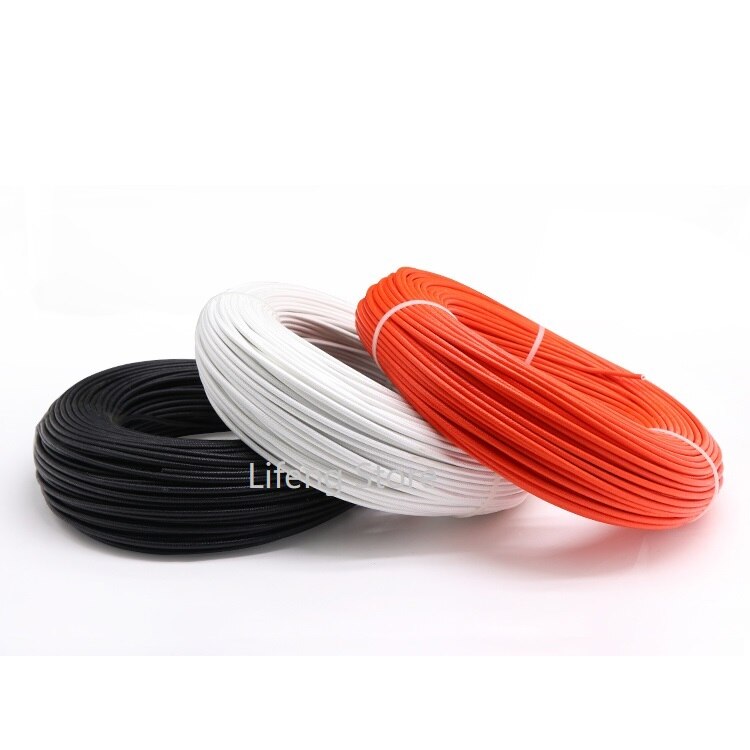 Fil de Silicone tressé en Fiber de caoutchouc, carré 1mm isolé, câble chauffant électrique, en cuivre, haute température, carbone