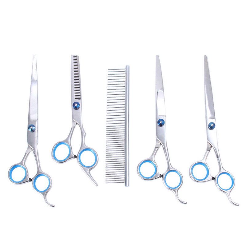 6'' Pet Straight Curved Hair Cutting Thinning Shears Grooming Scissors Set Straight Cut Teeth Cut Fish Bone Scissors Sets