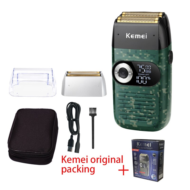 Kemei Electric Shaver Men Electric Razor Rechargeable Beard Shaver Floating Hair Trimmer Face Care Shaving Machine: KM-2027