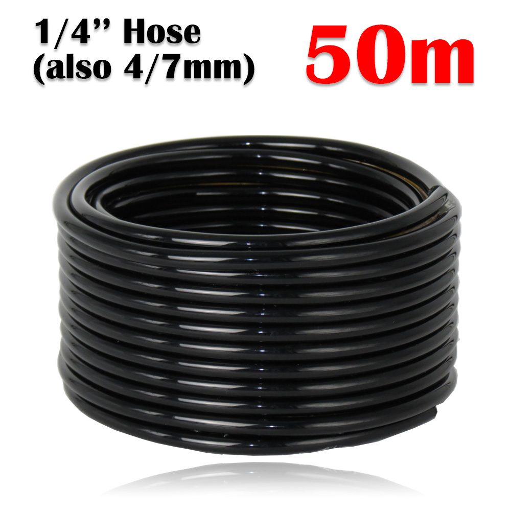 Garden 30-50M Watering Irrigation System Automatic Drip Kit Adjustable Spray Nozzle Dripper Ball Valve Timer 1/4" Hose Sprinkler: MULTI