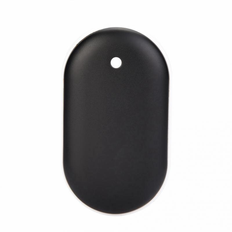 USB Pocket Heater Hand Warmer Portable Mobile Power Supply Macarons Double Heating Aluminum Alloy Mobile Phone Charging: Black