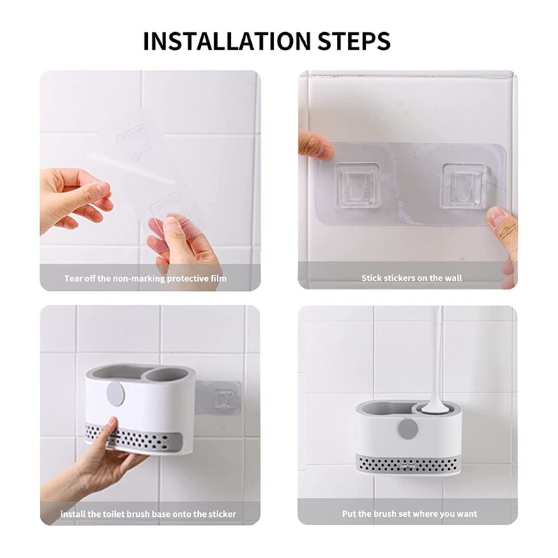 Praktische Wc Borstel, Schoonmaken Wc Borstels Met Opbergvak, Sneldrogend Hygiënische Badkamer Toiletborstel Met Houder