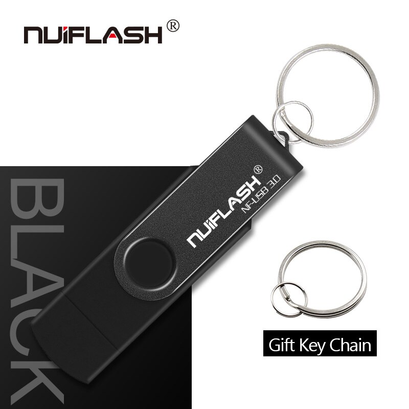 Nuiflash Metalen Usb 3.0 flash drive mini usb stick pen drive 16gb 32gb 64gb 128gb usb3. 0 pendrive Hoge Snelheid usb flash disk: 16GB / black