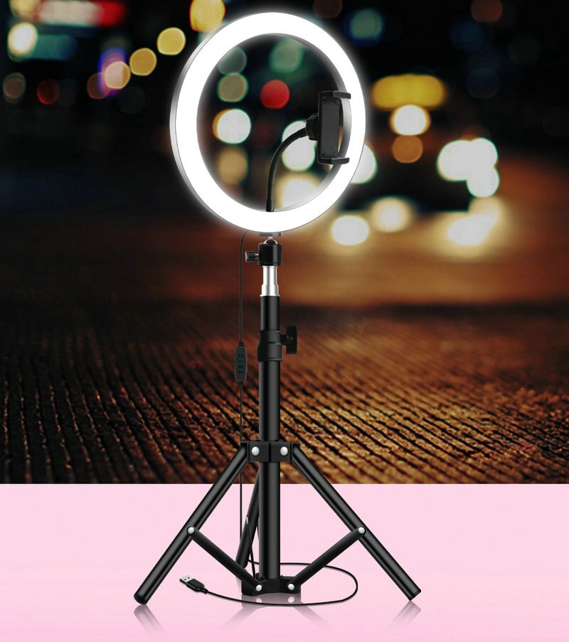 Joytop Led Selfie Ring Licht Usb Interface Dimbare Telefoon Fotografie Video Licht Met Telefoon Clip Makeup Video Studio Lamp