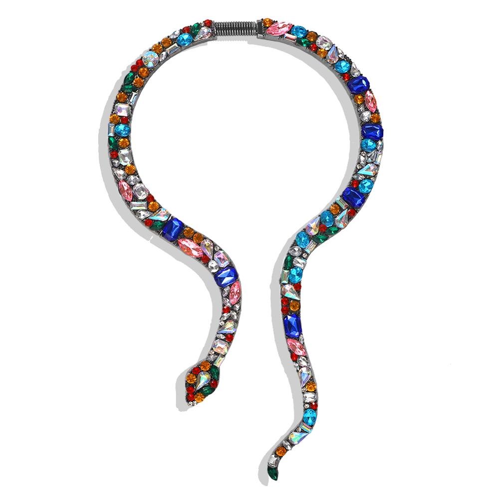 Girlgo Luxury Multicolor Crystal Snake chokers Necklace For Women Classic Stone Torques Necklaces Bohemia Party Collar Jewelry: 11