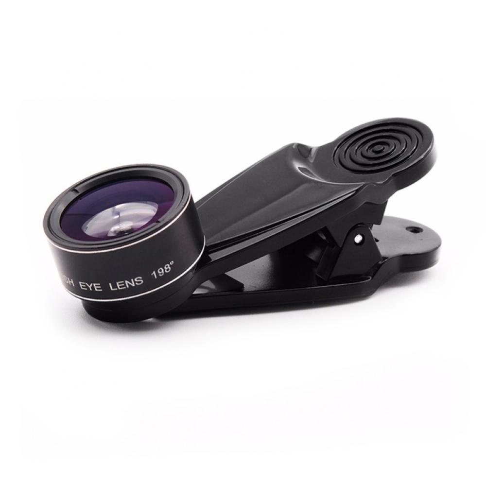 Bluelans Mobiele Telefoon 198-Graden Fish Eye Groothoek 15X Macro Camera Lens Kit Voor Iphone