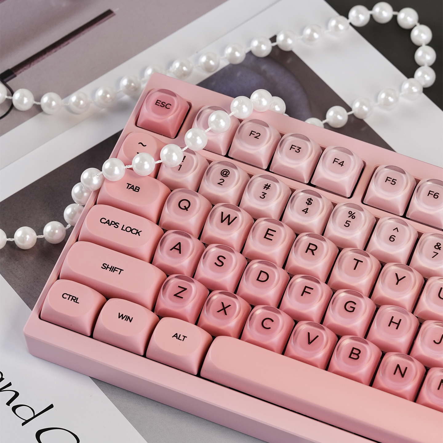 132 Klawisze Różbyć winnym Brzoskwiniowe Personalizowane podwójnie strzał PBT Keycapy Półprzezroczyste Keycapy PC Profil HOA robić Przełączników MX Klawiatura Mechaniczna