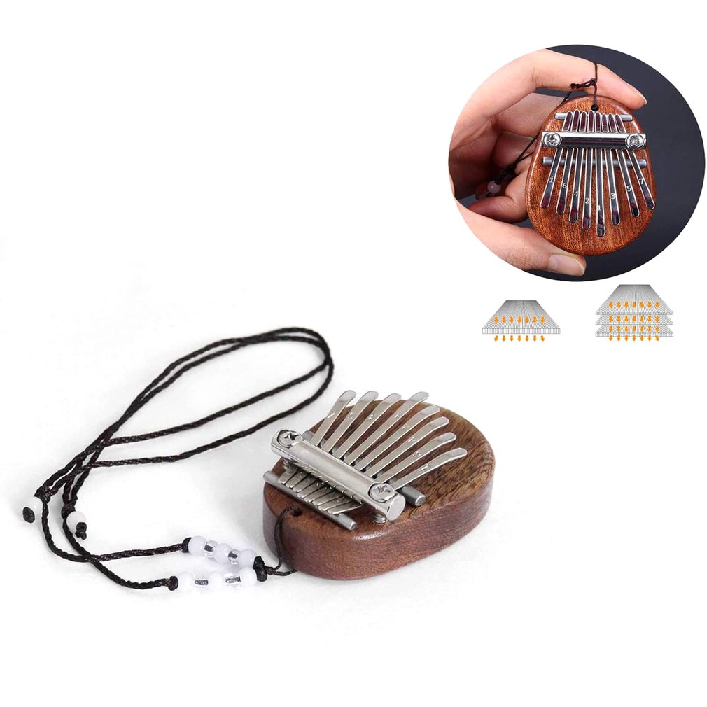 Mini Kalimba 8 Keys Exquisite Thumb Piano Great Sound Finger Keyboard Musical Instrument E4W Portable Pendant