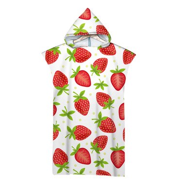 Volwassen Vruchten Afdrukken Microfiber Strand Poncho Handdoek Met Capuchon Zwemmen Surf Veranderende Gewaden Sneldrogend Badhanddoeken Beachwear: 6