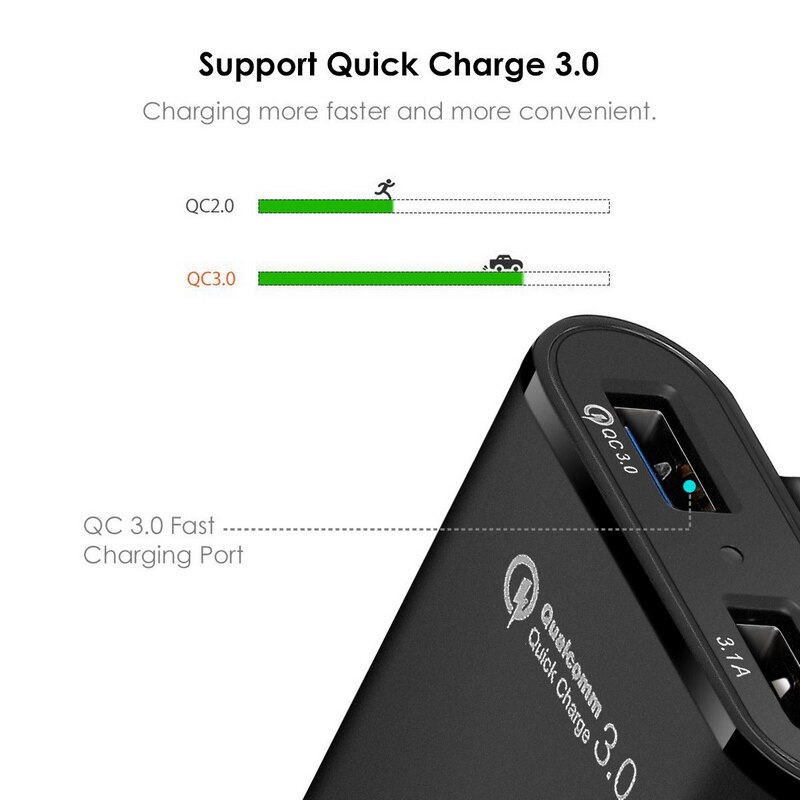 Qc3.0 4 usb-porttia pikalatauspuhelimen autolaturi sovitin etupenkille takapenkille tupakansytyttimen sovitin ip hone xs max xr  x8