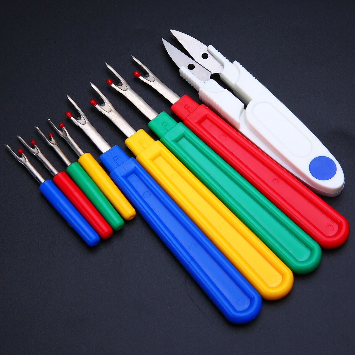 9Pcs Large Small Seam Ripper Stitch Unpicker Craft Thread Cutter Sewing Tool With Plastic Handle Sewing Remover Tools Set