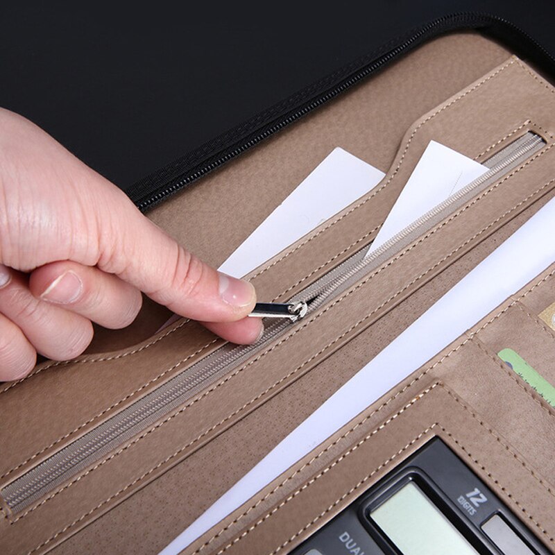 A4 Binder Zipper Office Briefcase Bag Document File Folder Ring Cabinet Case Manager Padfolio Business Organizer Holder